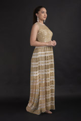 White Laser Cut Gown_DTR2653