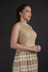White Laser Cut Gown_DTR2654