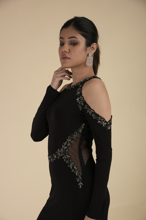 Bonsai Cold Shoulder Gown_DTR0700