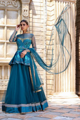 Teal And Turquoise Lehenga