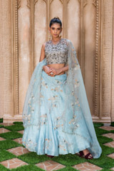 Powder Blue Organza Lehenga Set
