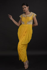 Yellow Fusion Dhoti Kurta Set1455_video