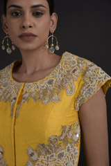 Yellow Fusion Dhoti Kurta Set_DTR9603