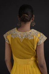 Yellow Fusion Dhoti Kurta Set_DTR9609