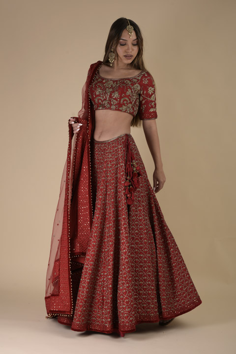 Red Bridal Lehenga Set