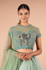 Layered Sea Green LehengaDSC09507