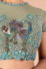 Layered Sea Green LehengaDSC09509