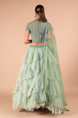 Layered Sea Green LehengaDSC09517