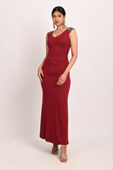 Maroon Embellished Maxi DressDSC_3341