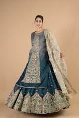 Midnight Blue Gota Patti Lehenga set
