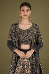 Blue Banarasi Silk LehengaDSC02162