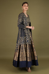 Blue Banarasi Silk LehengaDSC02163