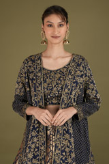 Blue Banarasi Silk LehengaDSC02165