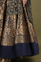 Blue Banarasi Silk LehengaDSC02168
