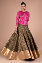 Brocade Lehenga And Jacket Set