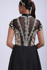 Black High Collar Layered GownIMG_7688