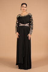 Black Drape & Wrap Gown