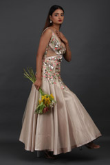 Beige 3D Abstract Embroidered GownIMG_6267