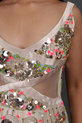 Beige 3D Abstract Embroidered GownIMG_6280