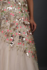 Beige 3D Abstract Embroidered GownIMG_6283