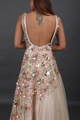 Beige 3D Abstract Embroidered GownIMG_6288