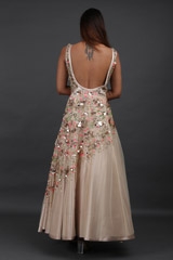 Beige 3D Abstract Embroidered GownIMG_6291