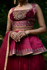 Maroon Peplum Lehenga_DSC0068