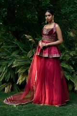 Maroon Peplum Lehenga_DSC0074