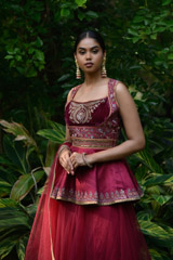 Maroon Peplum Lehenga_DSC0079