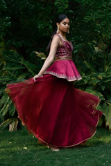 Maroon Peplum Lehenga_DSC0086