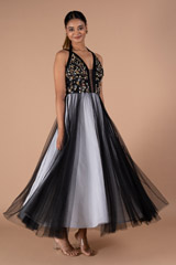 Black And Ivory 3D Embroidered GownDSC09296