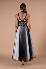 Black And Ivory 3D Embroidered GownDSC09298