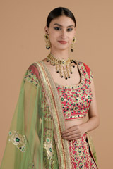 Pink Green Gota Lehenga_DTR4583-1