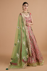 Pink Green Gota Lehenga_DTR4584