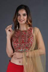Red Neoprene LehengaIMG_3576