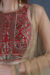Red Neoprene LehengaIMG_3577