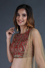 Red Neoprene LehengaIMG_3578