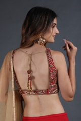Red Neoprene LehengaIMG_3586