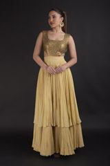 Beige Layered Gown_DTR2788