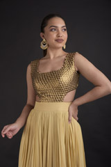 Beige Layered Gown_DTR2789