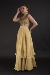 Beige Layered Gown_DTR2791