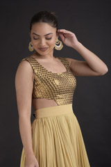 Beige Layered Gown_DTR2794