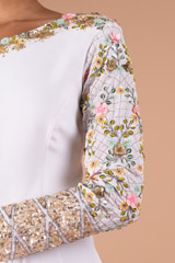 White 3D Floral Georgette GownDSC09263