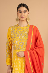 Ochre Silk Ghera AnarkaliDSC05047