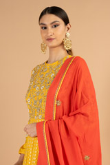 Ochre Silk Ghera AnarkaliDSC05050