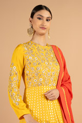 Ochre Silk Ghera AnarkaliDSC05051