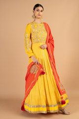 Ochre Silk Ghera AnarkaliDSC05052