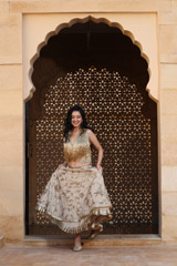 Golden Embroidered Top Bottom Set