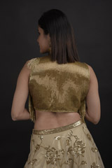 Golden Embroidered Top Bottom Set_DTR0833