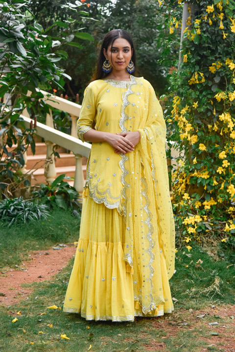 Yellow Gota Sequins Lehenga